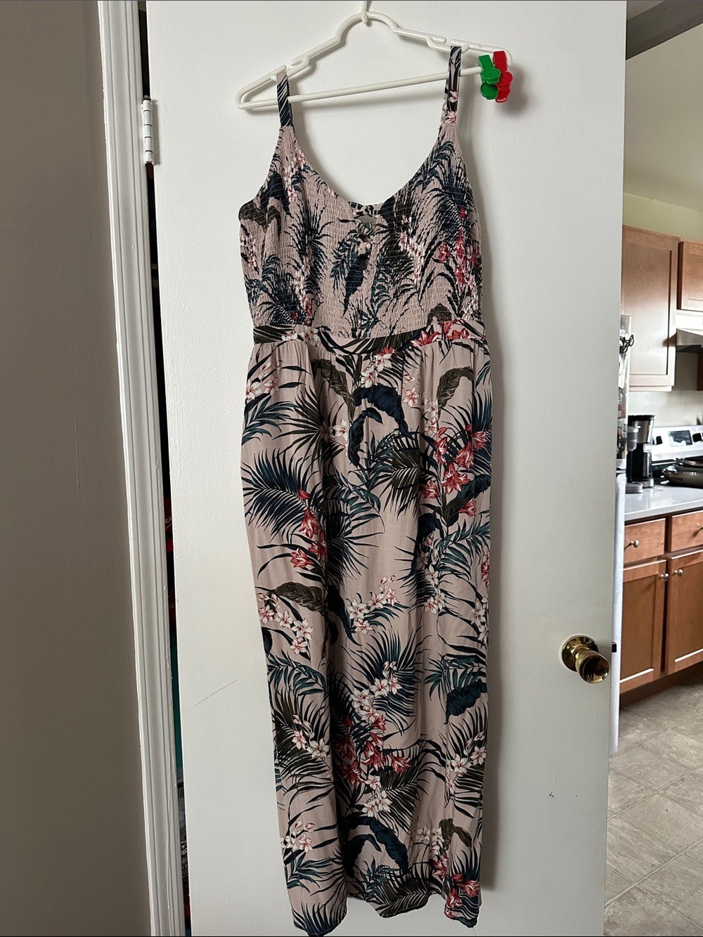 City Chic Beige Floral Tropical Maxi dress